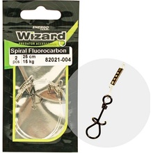 Wizard špirál spojka 2 fluorocarbon nadväzec rozmer 25 cm 2ks 11 kg