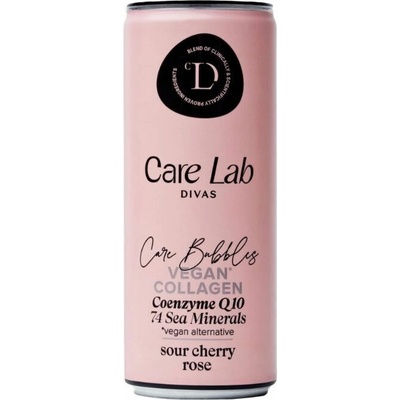 Care Lab Divas Care Bubbles Wellness Soda nápoj s prírodnou arómou višne a ruže 330 ml