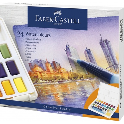 Faber Castell akvarelové barvy sada 24 barev – Zboží Dáma