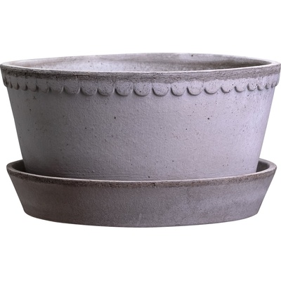 Bergs Potter Саксия Helena ниска с поставка 11 x 21 см сива (HG21US)