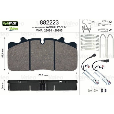 VALEO Sada brzdových destiček, kotoučová brzda OPTIPACK 882223