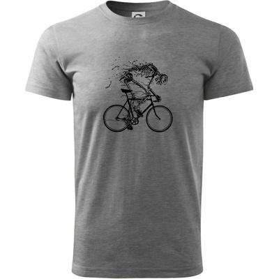 Gravel Bike kostra klasické pánské triko tmavě šedý melír