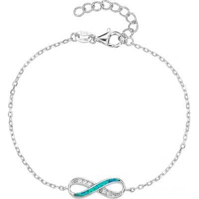 Bealio 14638 stříbrný náramek NEKONEČNO modrý opál Délka náramku: 16+3 cm 03-14638-5143