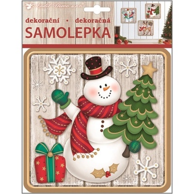 Samolepka plastická Sněhulák 17 x 17 cm