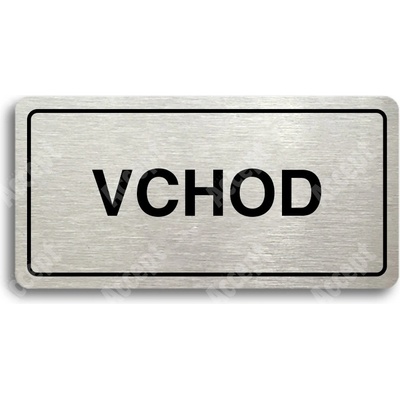 ACCEPT Piktogram VCHOD - stříbrná tabulka - černý tisk