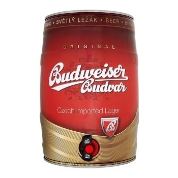 Budweiser Budvar Original světlý ležák 12° 5% 5 l (sud)