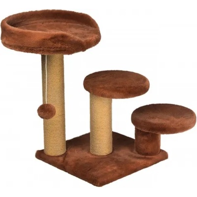 DUBEX Драскалка за котка, три стълба, три площадки и топче 65 х 65 х 60 см, КАНЕЛА - dubex Турция 51507/tvr40-4
