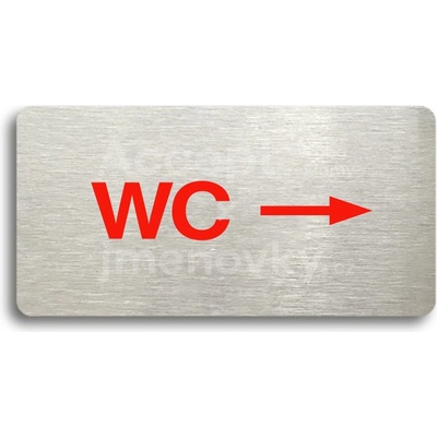 ACCEPT Piktogram WC VPRAVO - stříbrná tabulka - barevný tisk bez rámečku