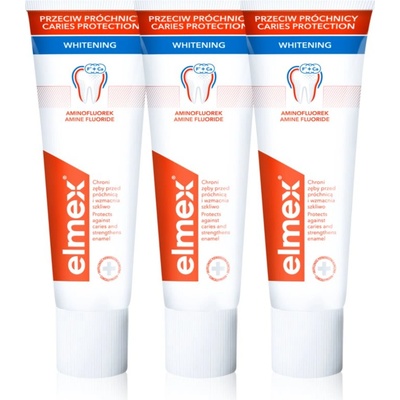Elmex Caries Protection Gentle White избелваща паста за зъби с флуорид 3x75ml