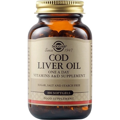Solgar Cod Liver Oil, 100 меки капсули, Solgar