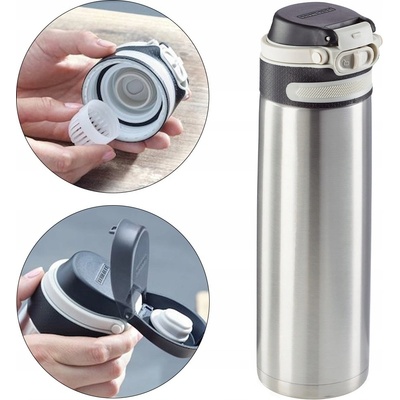 Lefheit Termoska s šikovným uzávěrem stříbrná 600 ml