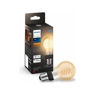 Philips White E27 filament lamp (550 lm), dimmable LED lamp for the Hue lighting system with warm white light, smart light control via voice and app, pack of 1 - 929003051401