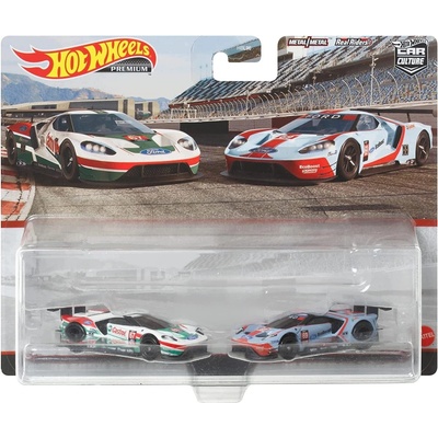 Mattel Hot Wheels Premium 2-Pack '16 Ford GT Race / '16 Ford GT Race