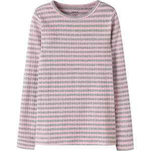 Name it Детска блуза с дълъг ръкав Name it Kid's Suraja XSL L/S Top Longsleeve - Pirouette / Grey Melange - размер 116 (EU) (704-6374-0311)