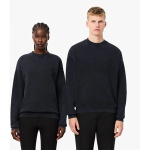 Lacoste Поларена блуза Lacoste Loose Fit Washed Effect Fleece Sweatshirt - Black