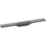 Hansgrohe RainDrain Flex - Линеен душ канал с решетка от неръждаема стомана 700, за монтаж към стена, с възможност за скъсяване, матиран черен хром 56050340 (56050340)