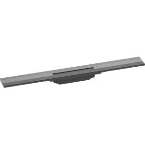 Hansgrohe RainDrain Flex - Линеен душ канал с решетка от неръждаема стомана 700, за монтаж към стена, с възможност за скъсяване, матиран черен хром 56050340 (56050340)
