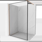 Mexen Kioto вана за душ Walk-in 80 x 200 см, черна рамка 8 мм, четкана мед - 800-080-101-65-70 (800-080-101-65-70)
