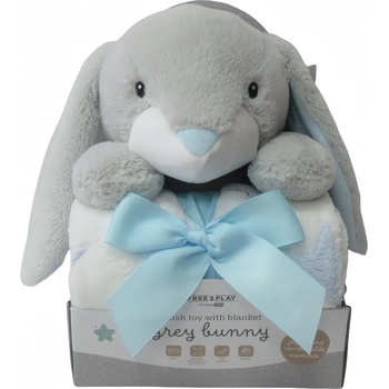 FREEON Free2Play Одеало 90х75см + Играчка Зайче синьо (85925)