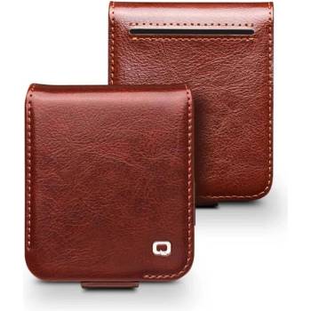 Qialino Кожен Калъф за Samsung Z Flip 7 FE/Z Flip 6, Qialino Book Case, Кафяв (59066011118182)