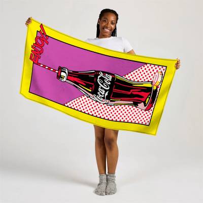 Coca Cola Хавлиена кърпа Coca Cola Coca-Cola Officially Licensed Pop Beach Towel 70 x 140 cm - Multi