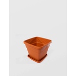 Sterk Plast РК Саксия с подложка КВАДРАТ кафява №1/15cm X 12cm (642200)