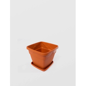 Sterk Plast РК Саксия с подложка КВАДРАТ кафява №1/15cm X 12cm (642200)