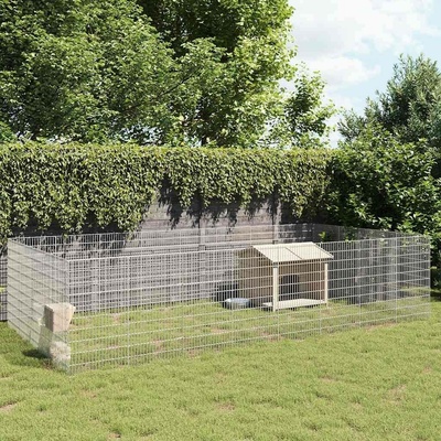 vidaXL Ohrádka pro králíky 24 panelů stříbrná 54 × 100 cm pozinkované železo 9799.3321349