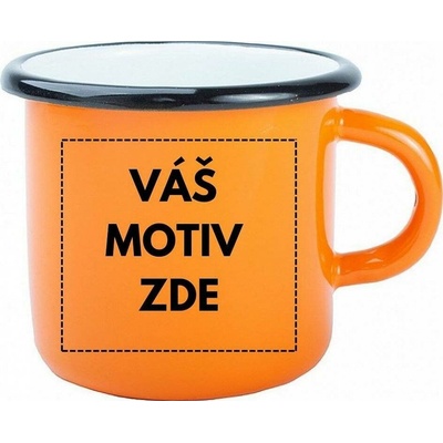 AveTech Oranžový plecháček s černým lemem 360 ml