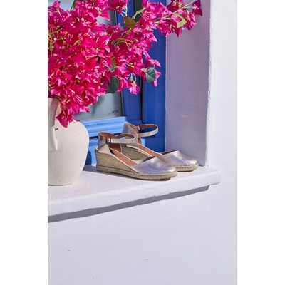 Verbenas espadrilky na klínku Malena zlaté