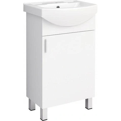 Inter Ceramic Долен шкаф за баня ICP 5035 + 5091UKR, Inter Ceramic, PVC, бял, с умивалник, 50x40x85см (5035 + 5091UKR)