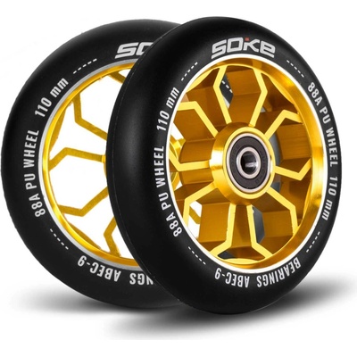 Soke Kolečka pro koloběžku 110 mm zlatá 2 ks – Zboží Dáma Soke Kolečka pro koloběžku 110 mm zlatá 2 ks – Zboží Dáma