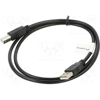 Lanberg CA-USBA-10CC-0010-BK USB 2.0, USB A vidlice,USB B vidlice, zlacený, 1m, černý