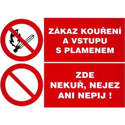 Tabulka bezpečnostní - Zákaz kouření a vstupu s plamenem 12672 A4