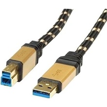 Roline 11028903 USB 3.0 A(M) -> USB 3.0 B(M), 3m, černo/zlatý