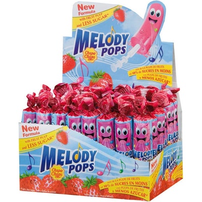 Chupa Chups Melody pops s jahodovou příchutí 15 g
