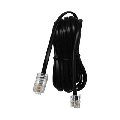 Telefónny kábel 4 žily, RJ11 samec - RJ45 samec, 3 m, plochý, čierny, pre ADSL modem, economy