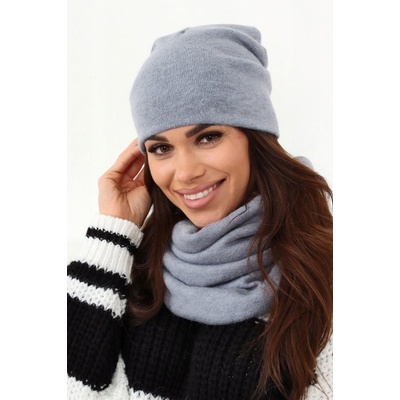 Fashionweek dámská čepice a šála cashmere touch S2468 šedý