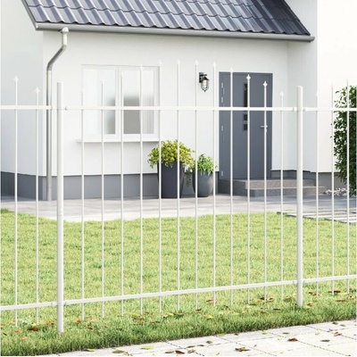 vidaXL Zahradní plot 3 pcs Bílá 170 x 190 cm Práškově lakovaná ocel