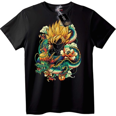 NOONEBRAND Тениска Goku и Shenron Дракон Аниме - 7XL, Black