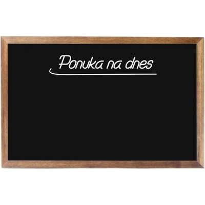 Toptabule.sk KRT01M Čierna kriedová tabuľa v drevenom ráme mahagón 40 x 30 cm / magneticky