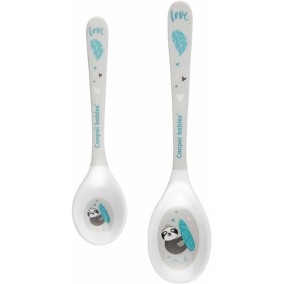 Canpol babies Меламинови лъжички Canpol - Exotic animals, Сиви, 2 броя (4/530_gry)