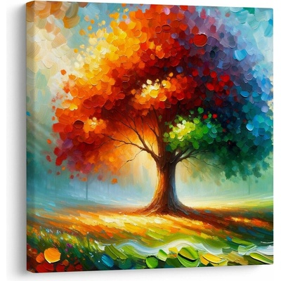 Obraz barevný strom života na louce - 50x50