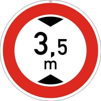 Dopravní Značka B16 500 mm Zákaz vjezdu voz.,jejichž výška přesahuje vyznačenou mez Číslice: 2,8m