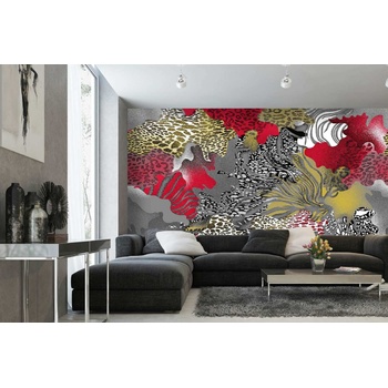 DIMEX ART s. r. o Самозалепваща се флизелинова фототапета абстрактни цветя 375 x 250 см