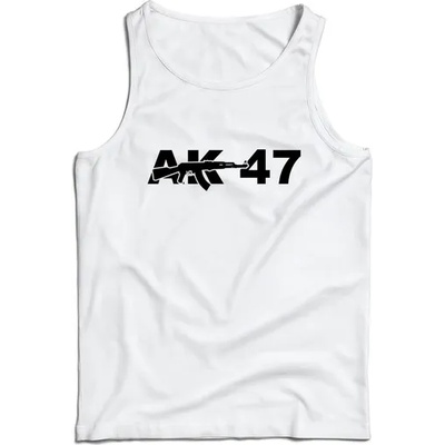 DRAGOWA Мъжки потник ak-47, бял, 160 г/м2 (7912)