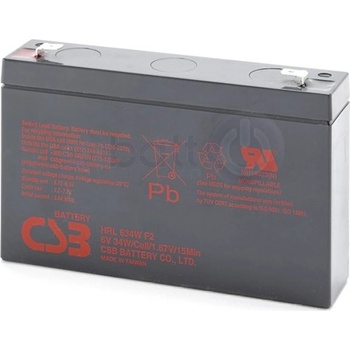 CSB-Battery Акумулаторна батерия CSB HRL634WF2, 6V, 9Ah (HRL634WF2)