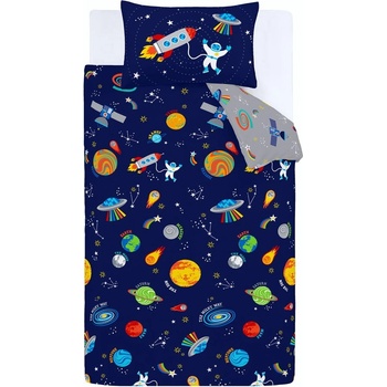 Catherine Lansfield Спално бельо за детско легло 120x150 cm Lost In Space - Catherine Lansfield (BD/57557/W/TQS/BL)