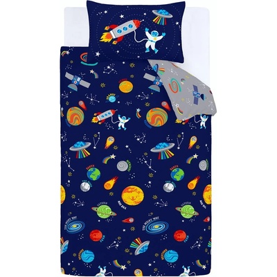 Catherine Lansfield Спално бельо за детско легло 120x150 cm Lost In Space - Catherine Lansfield (BD/57557/W/TQS/BL)