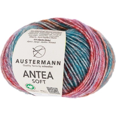 Austermann ANTEA SOFT - 70% bavlna, 18% merino vlna, 12% alpaka - Ručně pletací příze Barva: 006 - Petrol